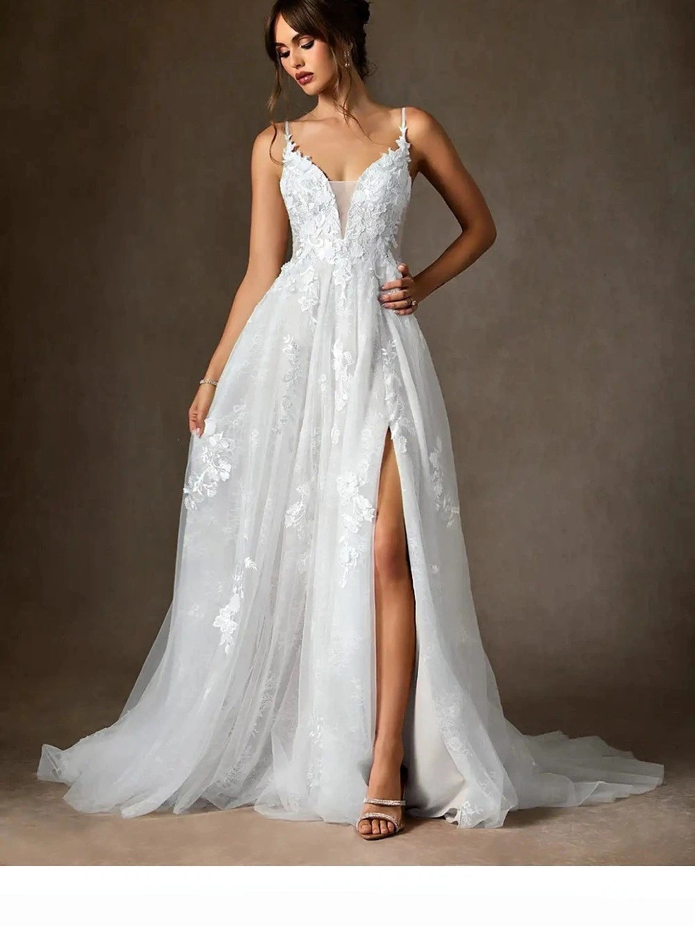 Azazie Arabelle Lace Wedding Dress in White NWT